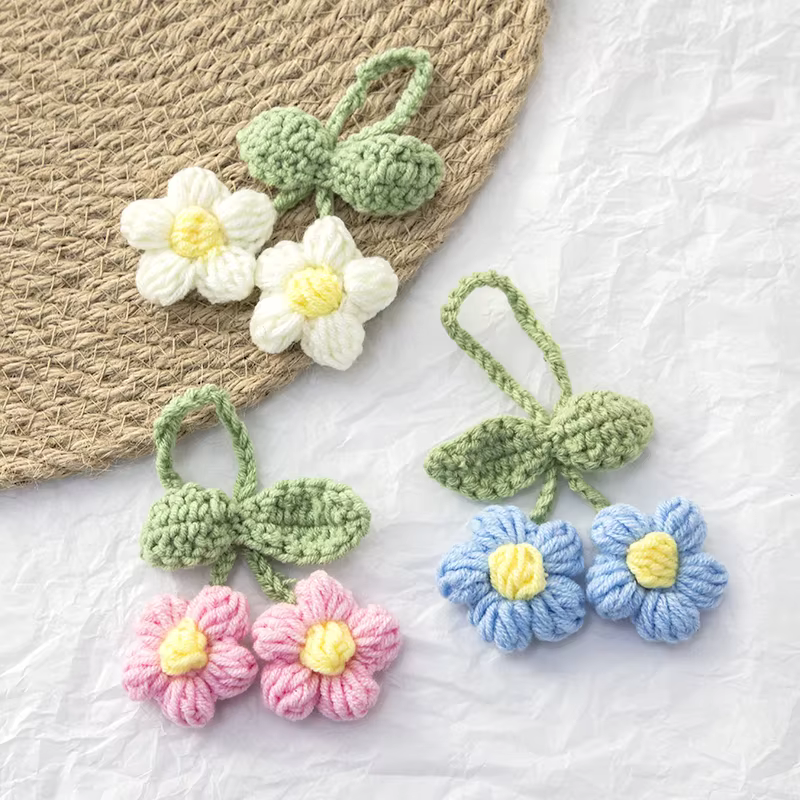 Pendentif fleur artificielle pour sac à main