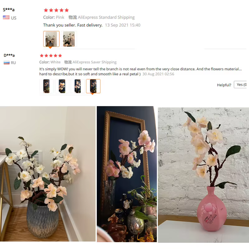 Fleurs de cerisier japonais artificielles au toucher réel