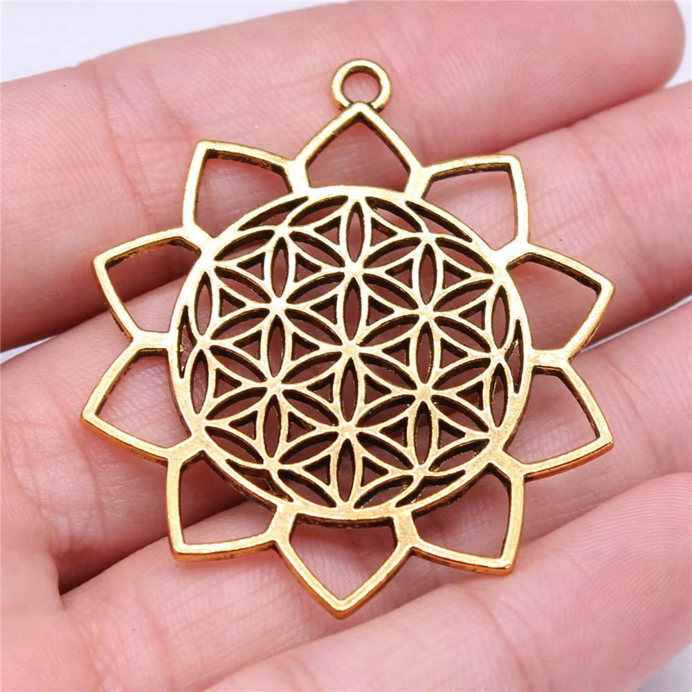 Pendentif à breloques fleur de vie, bijoux pour dames, vente en gros, articles Vintage les moins chers