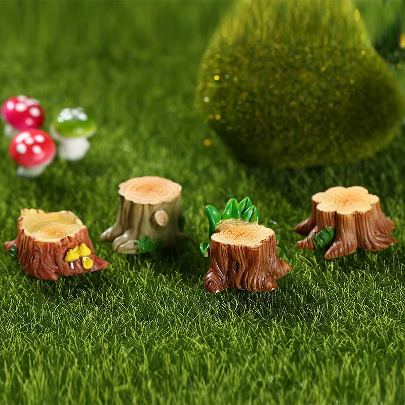 Mini souche d'arbre en résine