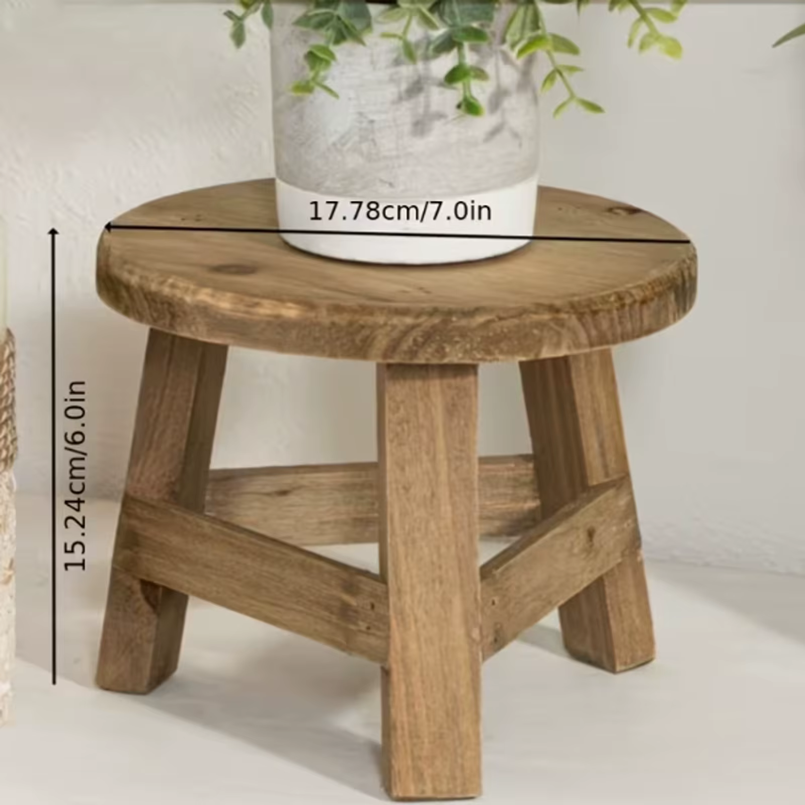 1 pièce Support de plantes rustique en bois