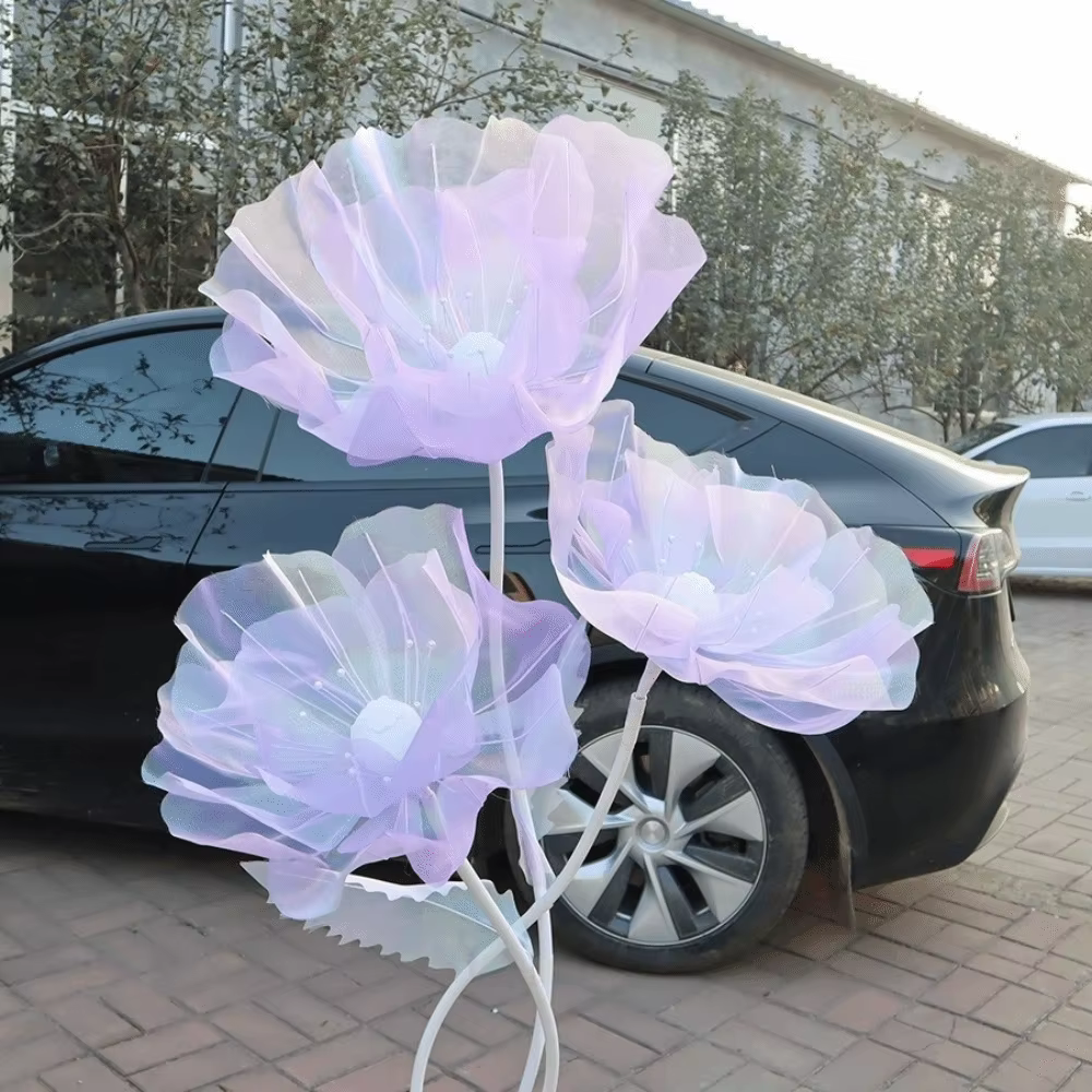 Fleur artificielle en gaze 3D de 50 cm