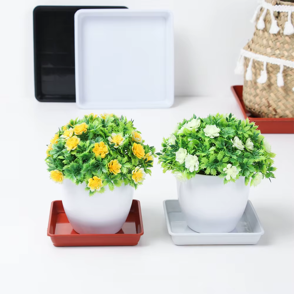 Plateau carré durable pour pot de fleurs