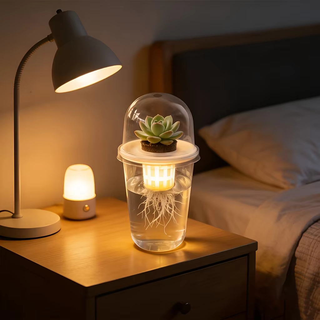 Pot hydroponique cylindrique Transparent en plastique