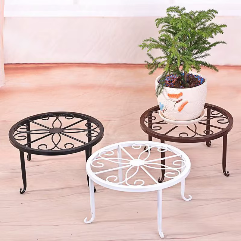 Support de fleurs en fer à pot unique sur pied, support de fleurs d'intérieur pour balcon, support pour pot de fleurs