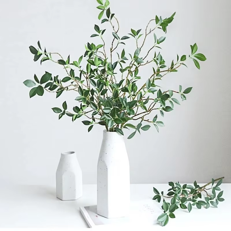 Tenuifolia Ficus feuilles d'arbre plantes artificielles Branches longue tige maison décoration de mariage Table extérieure jardin fausse plante