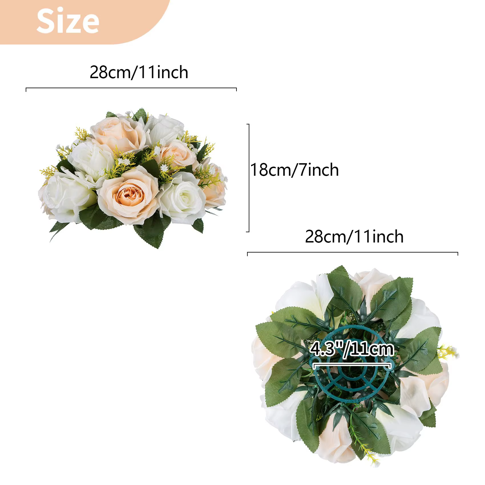 Uflower 6 pièces fleurs artificielles boule pièce maîtresse décorations de Table