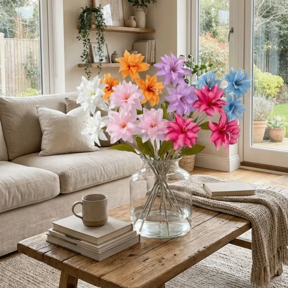 Branche de fleurs artificielles à 3 têtes