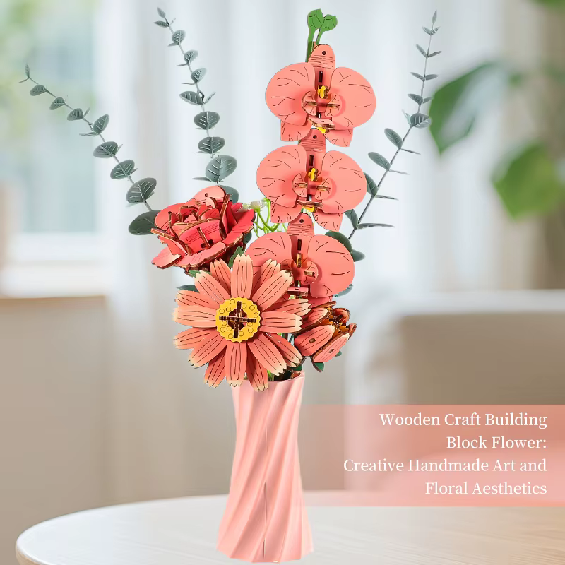 Bouquets de papillons et de roses en bois