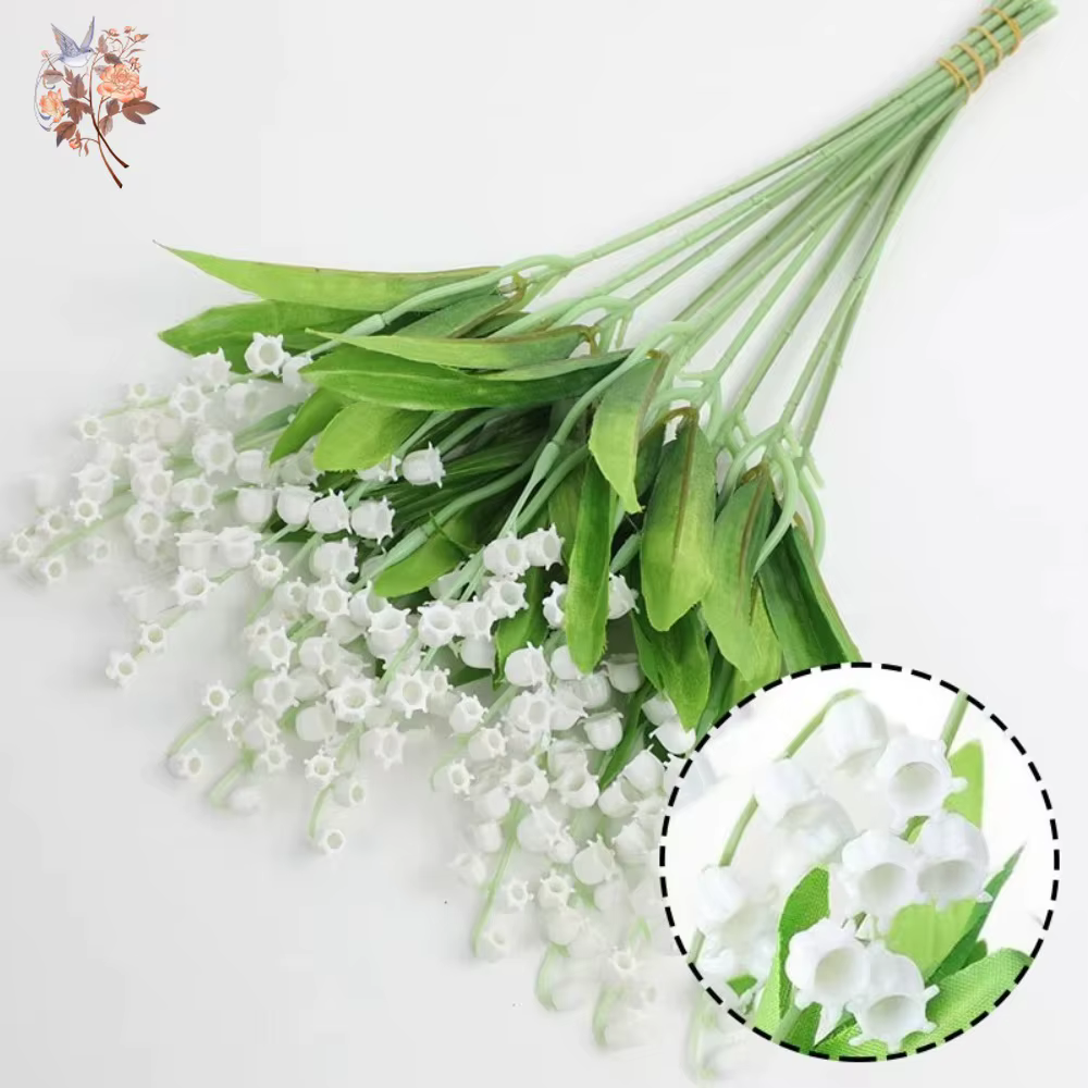 Bouquet de fleurs artificielles du muguet blanc