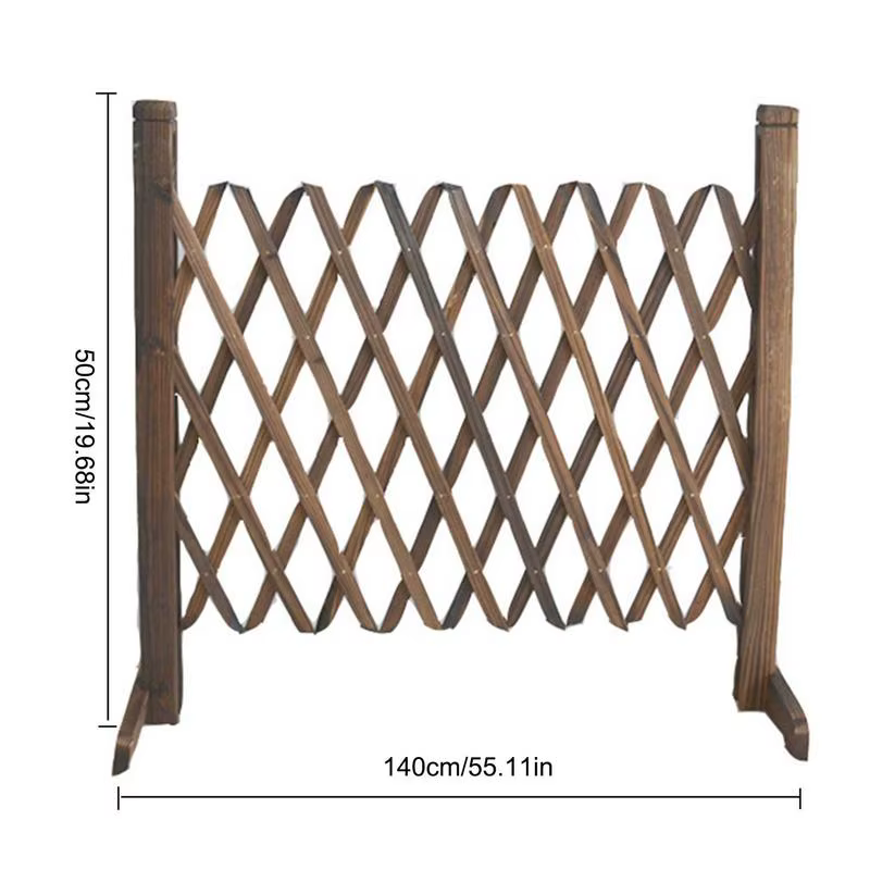Clôture de Jardin Rétractable en Bois de 50cm de Hauteur