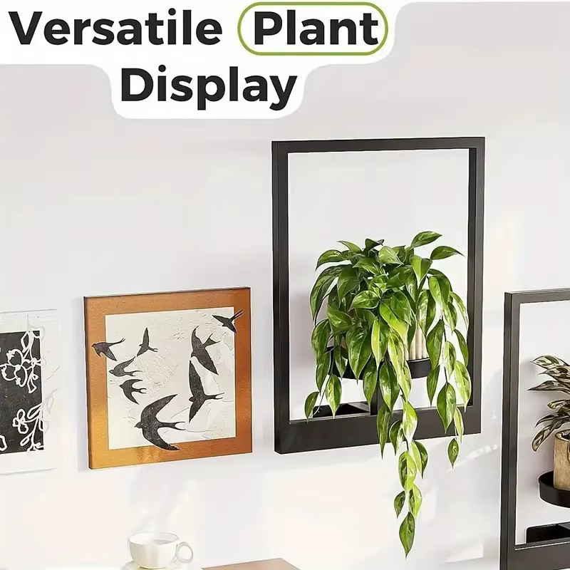Cadre photo mural en métal pour plantes succulentes