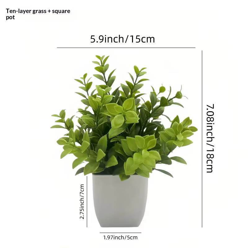 Plantes artificielles en pot avec feuillage réaliste et sans entretien, parfaites pour la décoration de la maison, du bureau, de la salle de bain, du bureau ou des étagères.