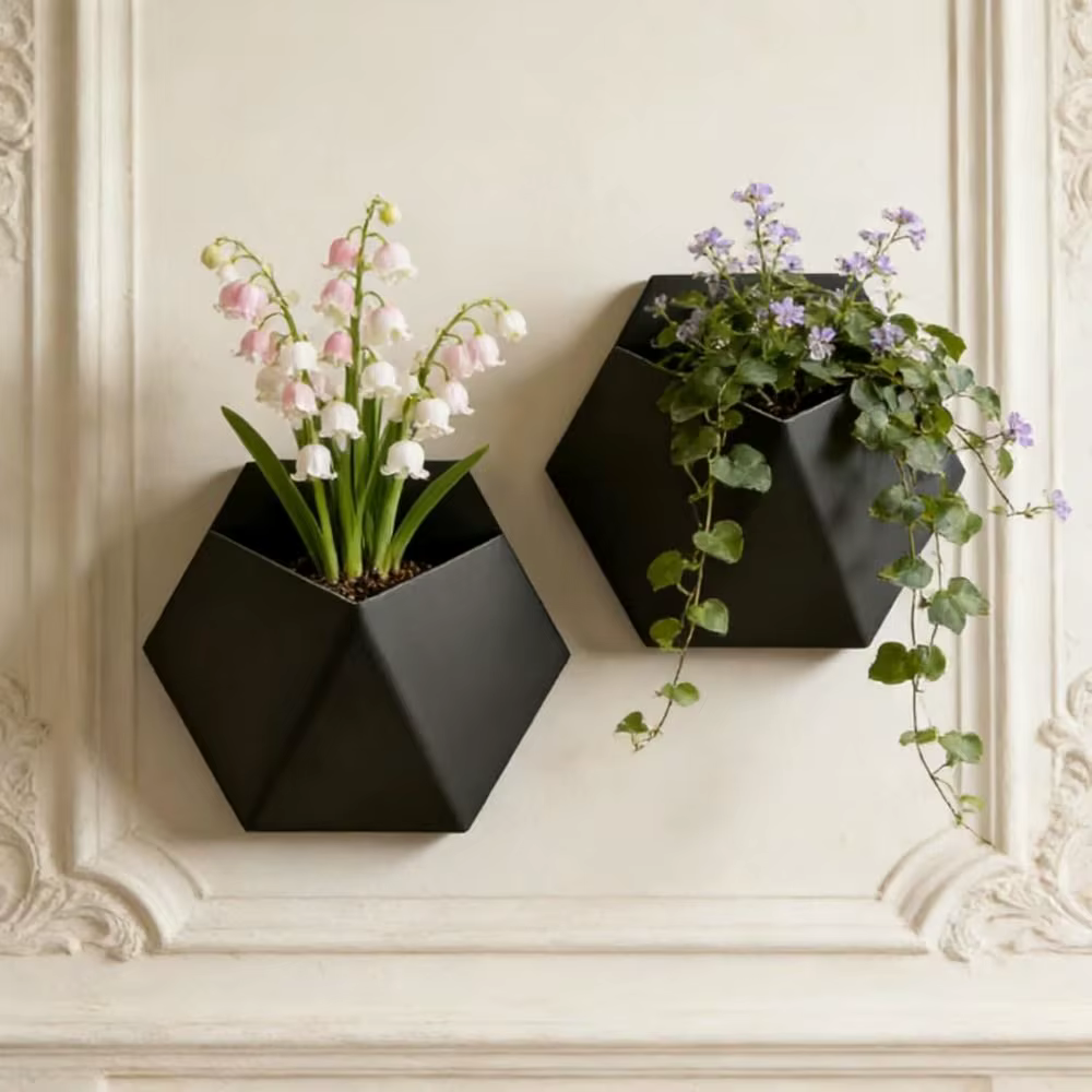 Pot de fleurs hexagonal géométrique de style moderne