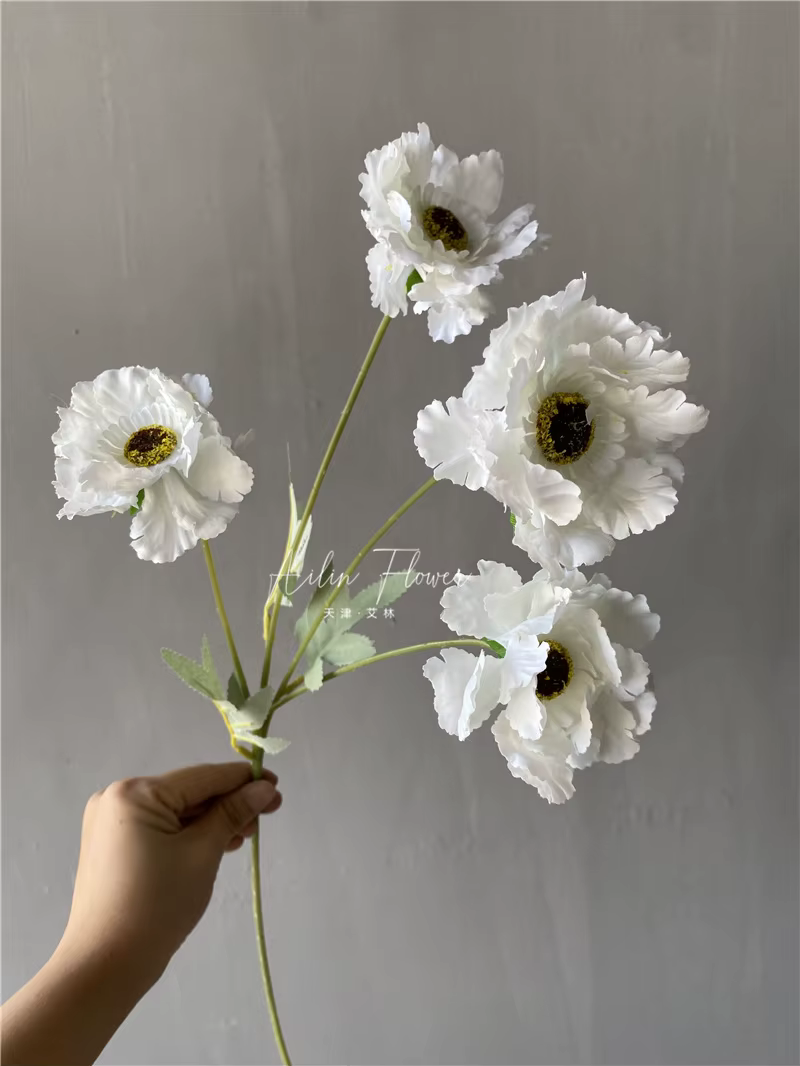 Série Blanche : Fleurs et feuilles artificielles pour arrangements floraux DIY