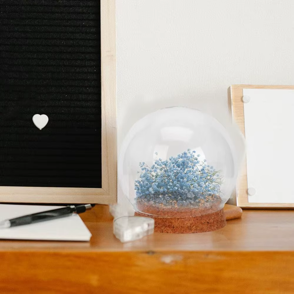 Couvercle en verre transparent pour fleurs fraîches
