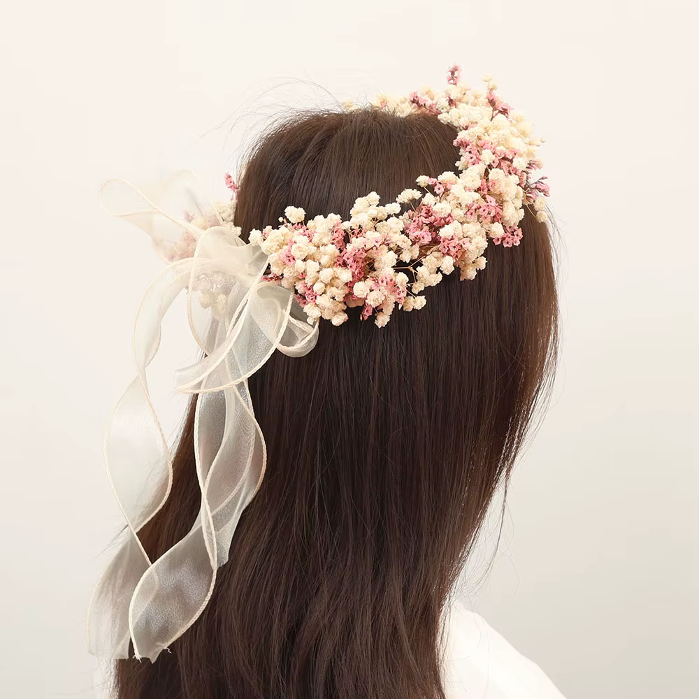 Couronne de fleurs séchées à la main