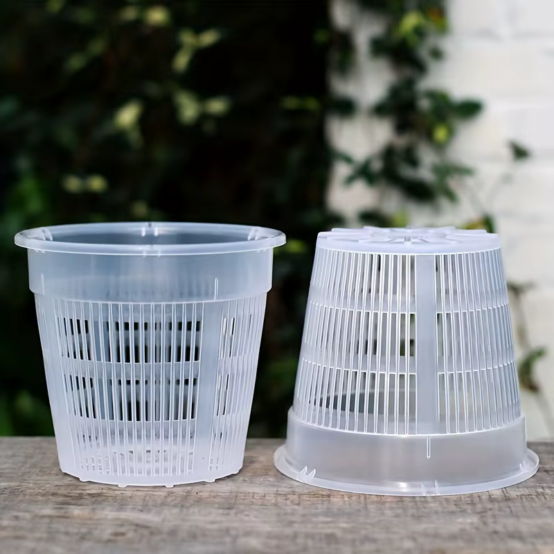 Lot de 6 pots à orchidées transparents avec trous de drainage