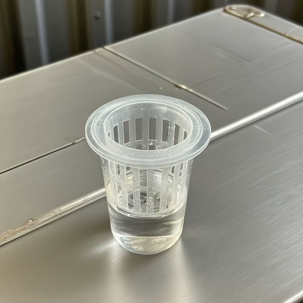 Gobelets en maille plastique transparente pour hydroponie