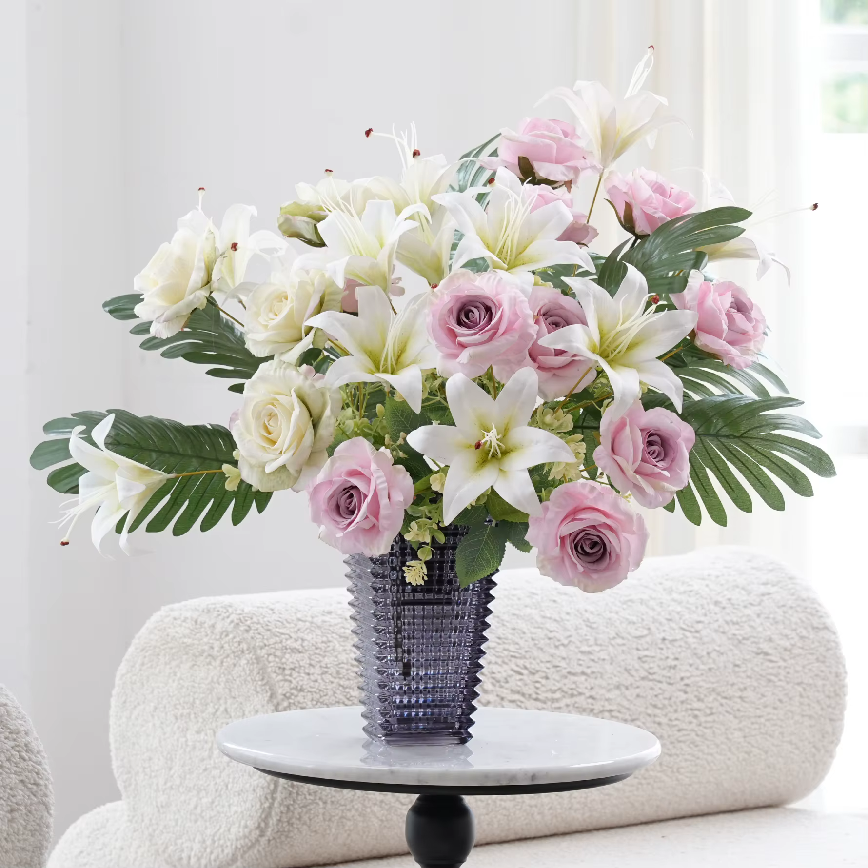 H2025 Bouquet de fleurs artificielles en soie de 1