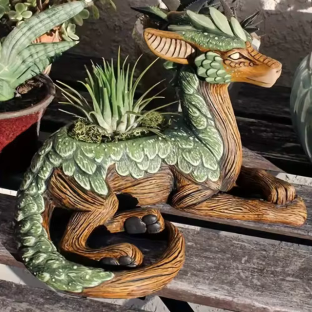 Pot de fleurs créatif en résine Dragon Tree