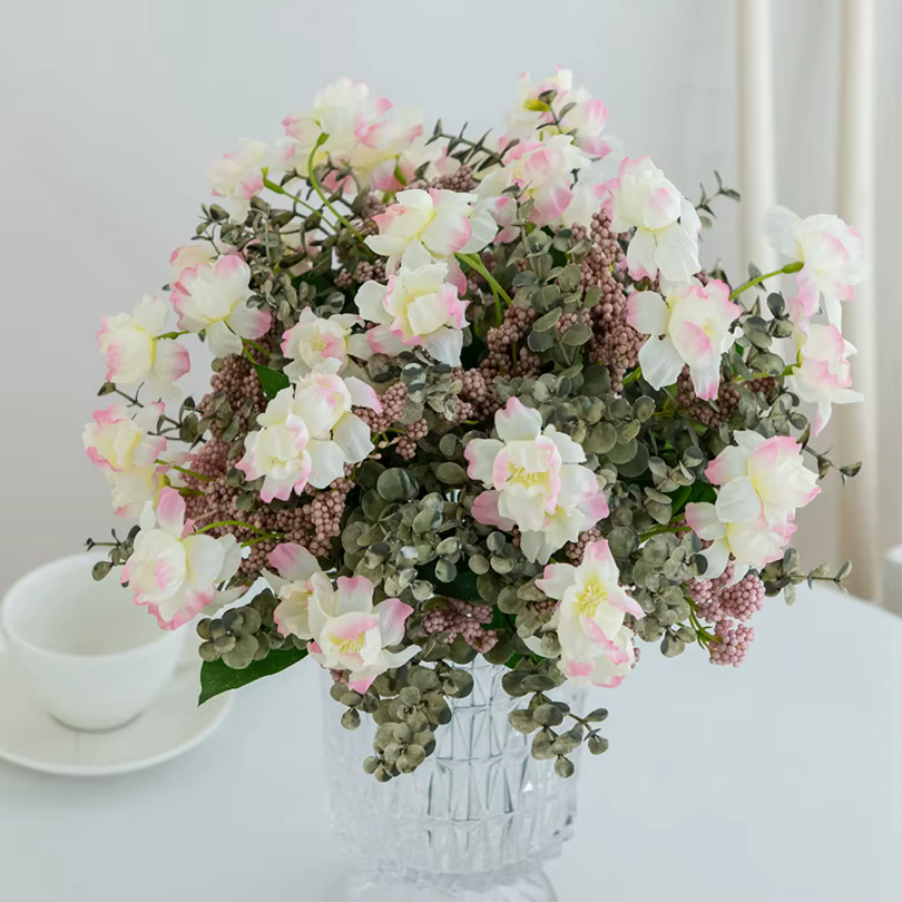Fleurs artificielles de camélia en forme de bulle pour cadeaux DIY