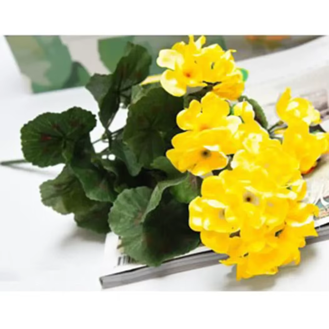 Automne extérieur artificiel géranium rouge azalée fleurs buissons haute qualité résistant aux UV fausses
