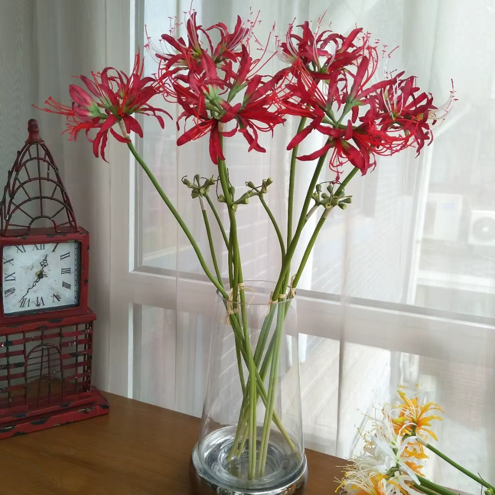 60cm Simulation Manzhushahua soie araignée lys fleurs artificielles photographie décoration bricolage Pseudo Lycoris Bouquet mariage