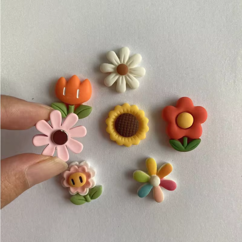 Autocollants de réfrigérateur en résine de tournesol de petites fleurs fraîches