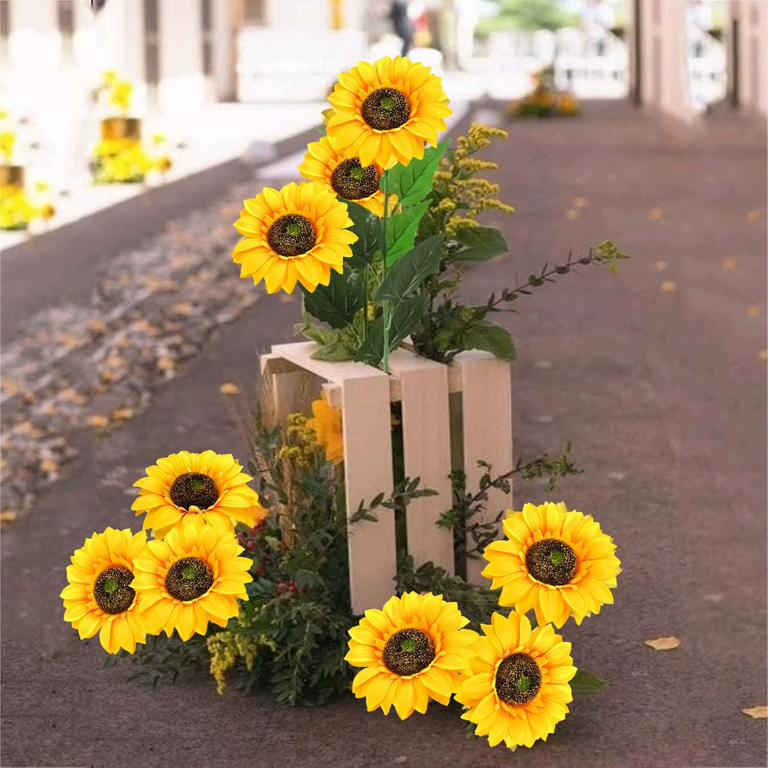 Artificielle Fleur Tournesols Vase Jardin Maison Chambre Table Automne Halloween Decora Mariage Bouquet Festival En Plein Air Cour Bricolage Cadeaux