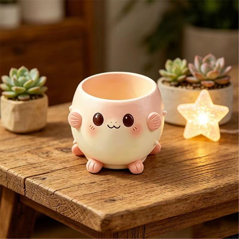 Pot fleurs en résine en forme d'animal compagnie
