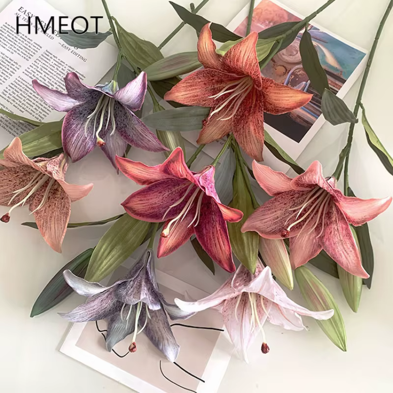 Fleur Artificielle de Lys à 2 Têtes
