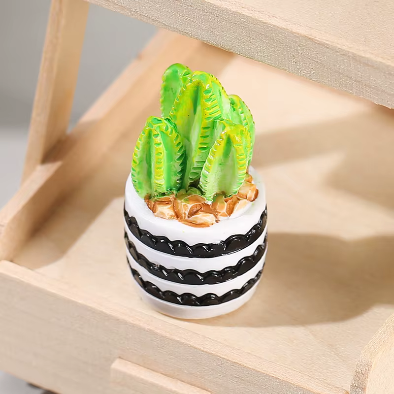 4 pièces/ensemble de Mini ornements succulents en pot
