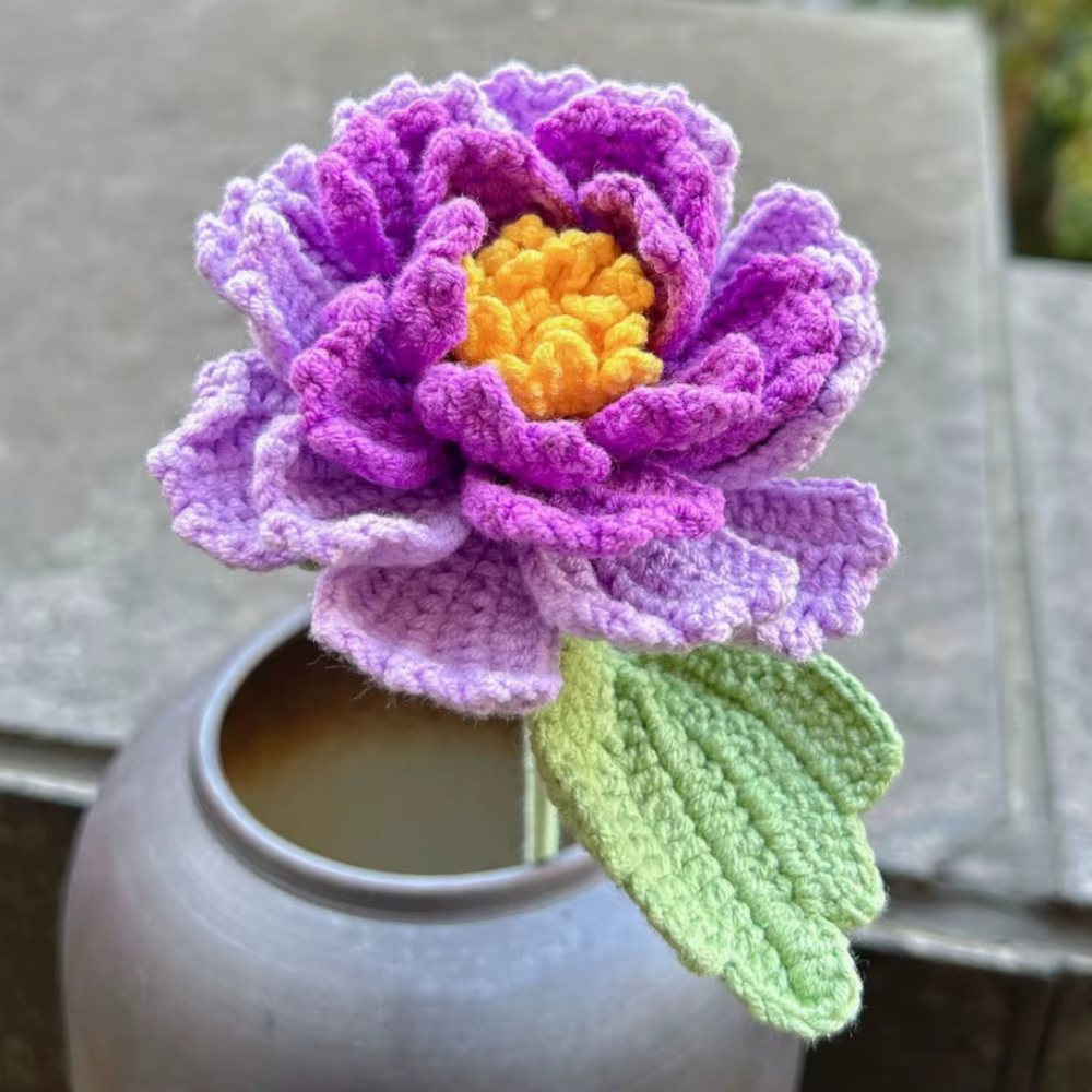 Bouquet de pivoines artificielles au Crochet fait à la main