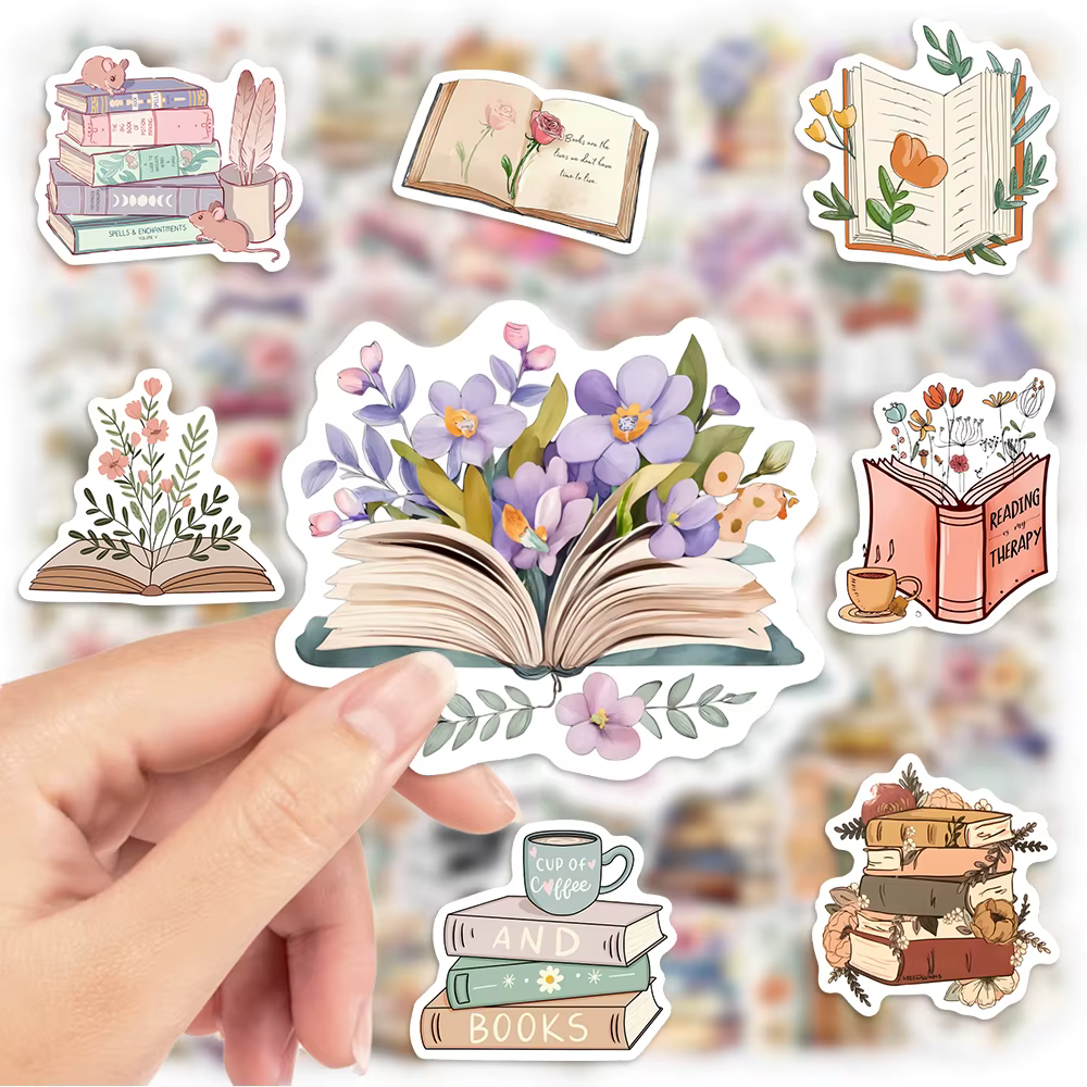 Livre esthétique aquarelle avec autocollants de fleurs