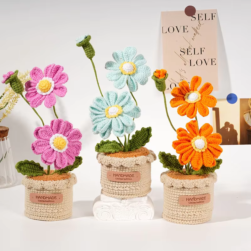 Bouquet de fleurs artificielles au Crochet