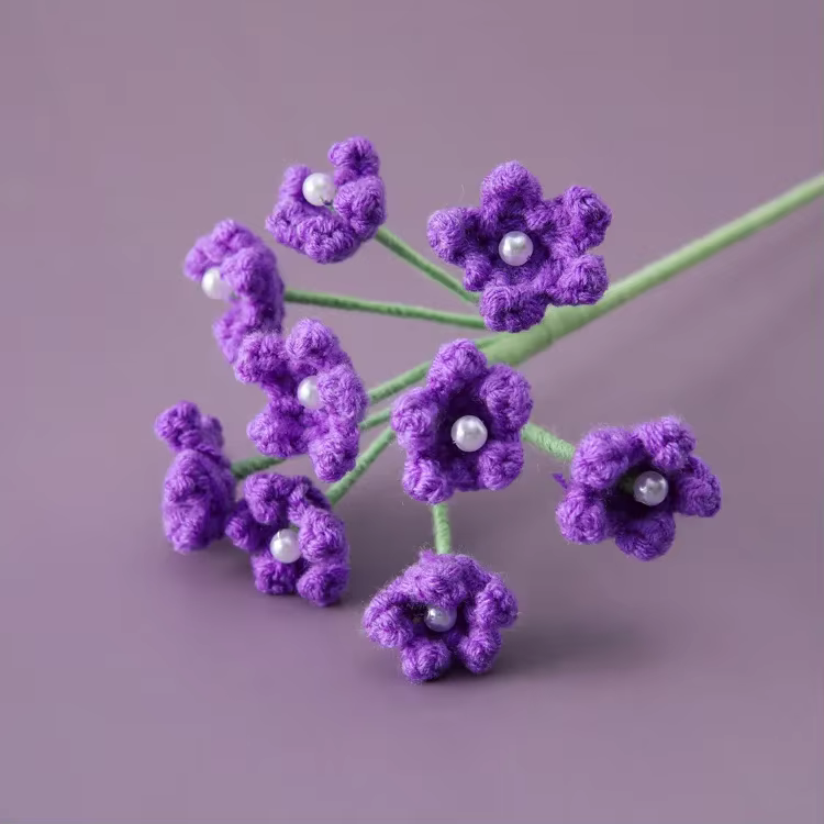 Finition tricoté fleur étoilée créative à la main tricot fleurs Crochet Bouquet