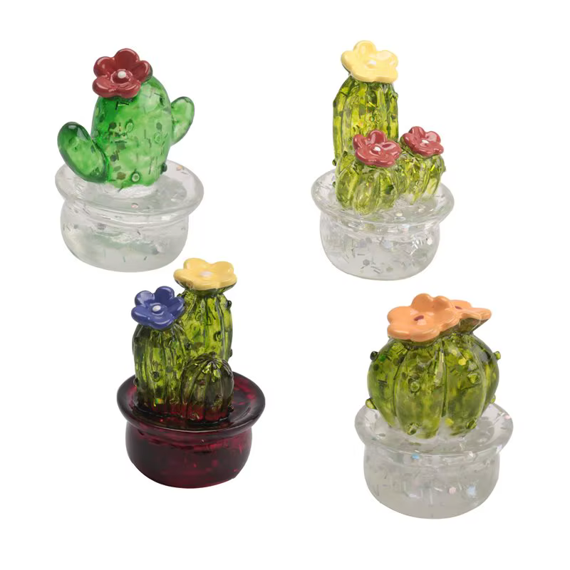 Figurines de cactus miniatures A84X-4Pcs