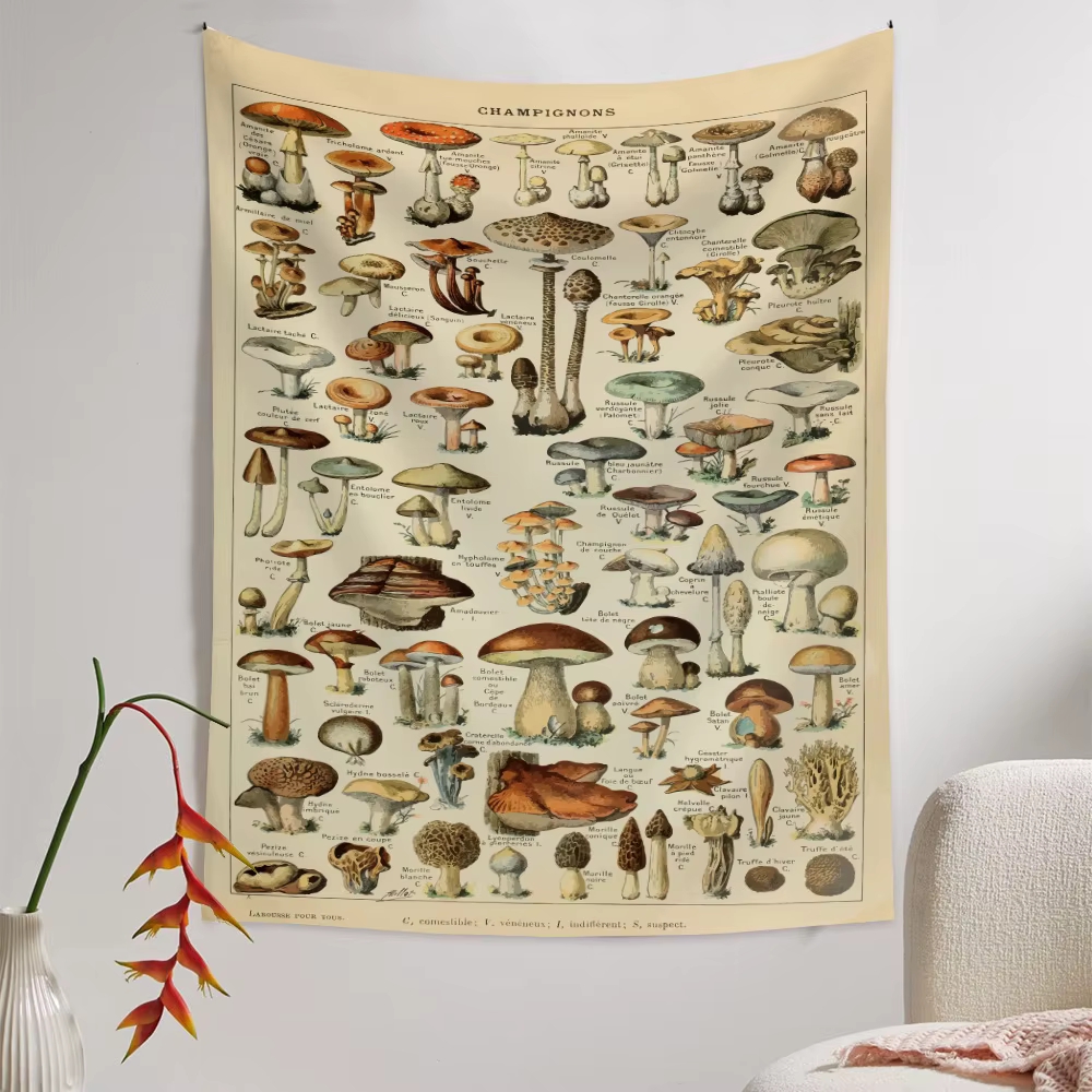 Concerflower Botanical Lent Rooms Tapisserie, Boho Art Icidal Strated Wall Decor, Farmhose Vintage