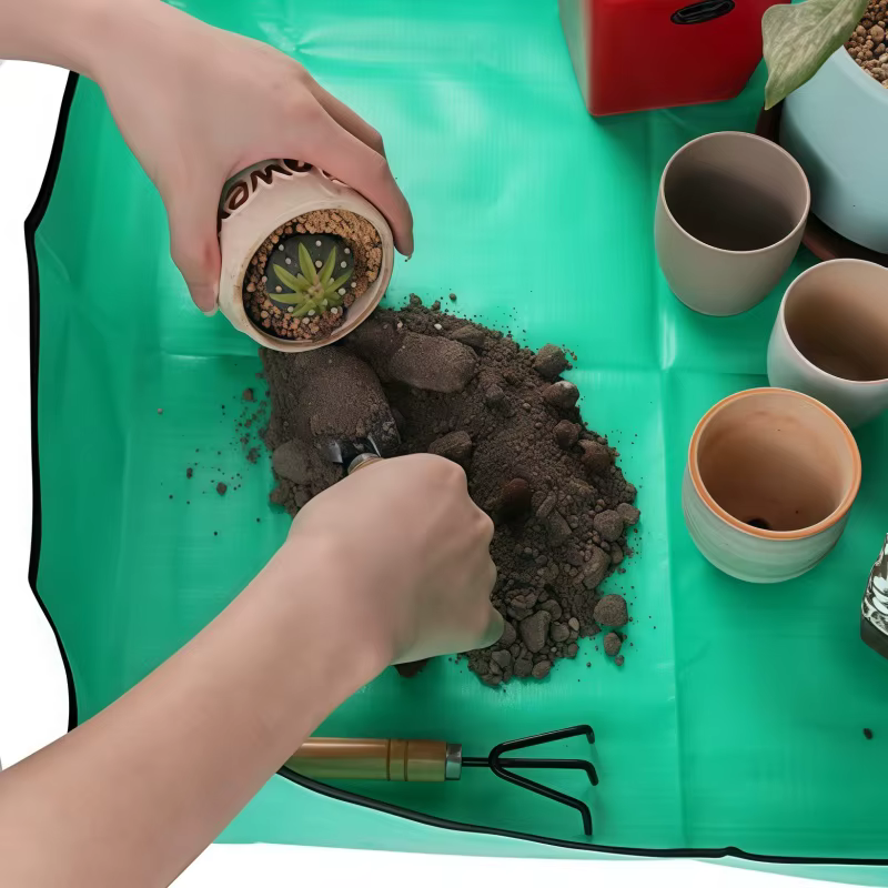 Tapis de repotage pliable et imperméable pour plantes