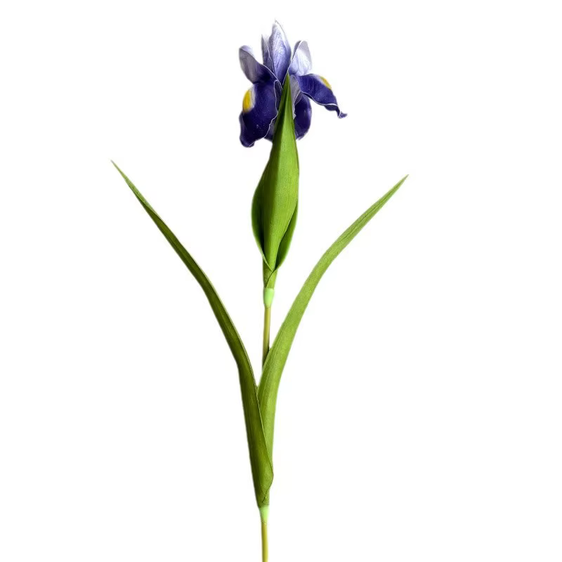 22.8 Inch Artificial Iris Flower Real Touch PU Faux Flowers for Home Decor Elegant Floral Arrangement