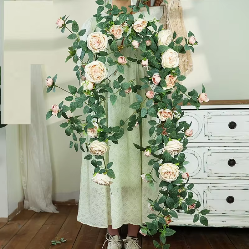 1.75m soie chérie Roses vignes Simulation fleurs jardin mariage arc Rose
