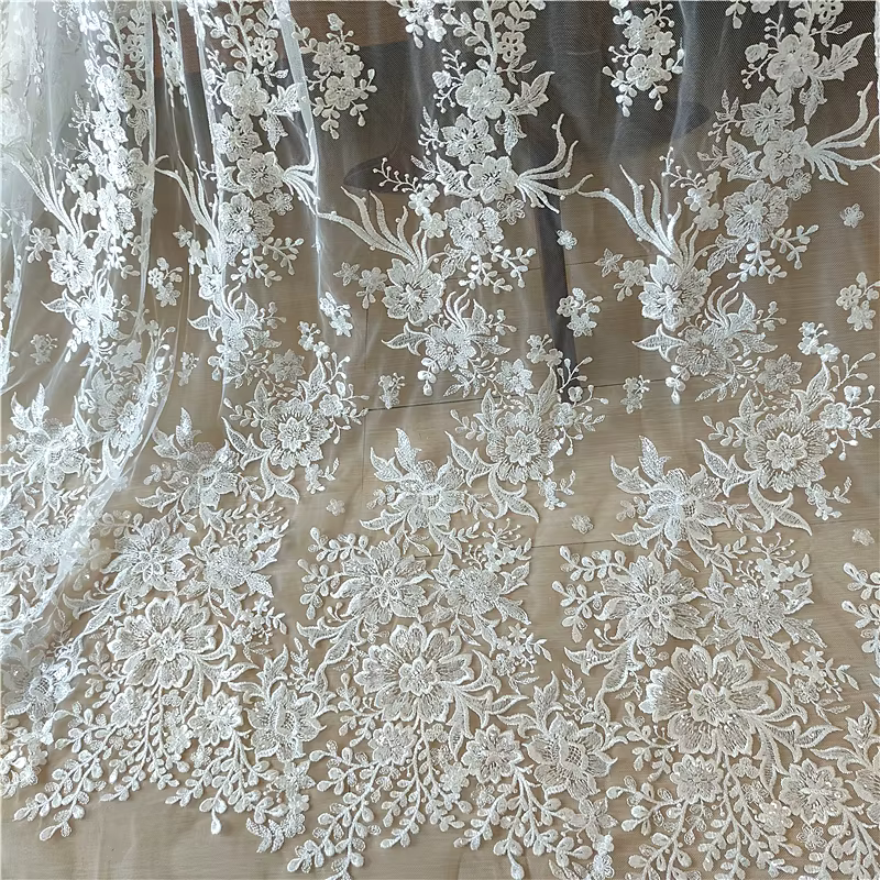 Tissu en Dentelle Florale pour Patients