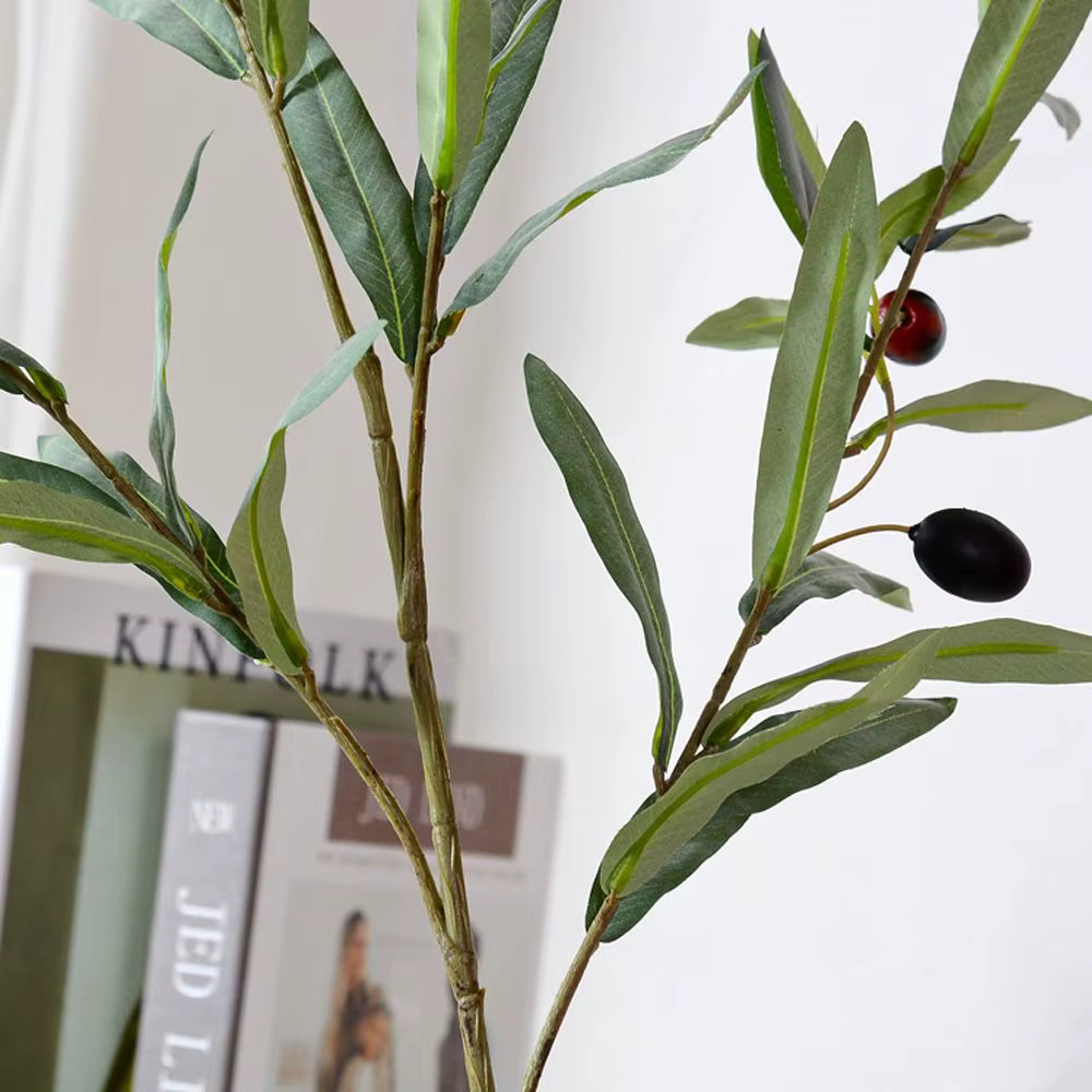 Arrangement floral, branche d'olivier artificielle à 4 branches