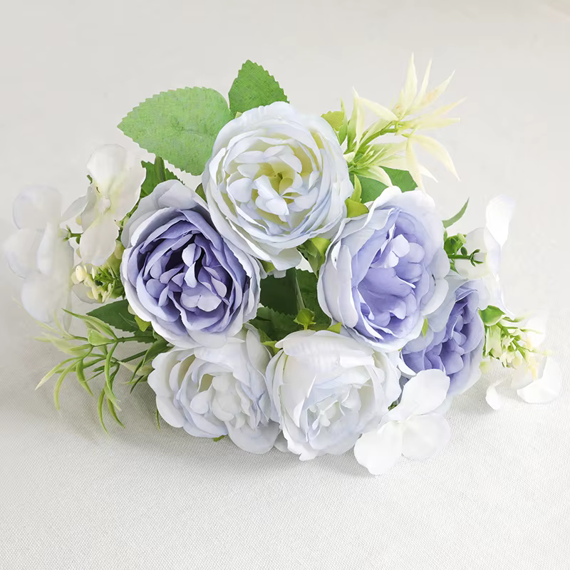 Petit bouquet de roses et pivoines artificielles