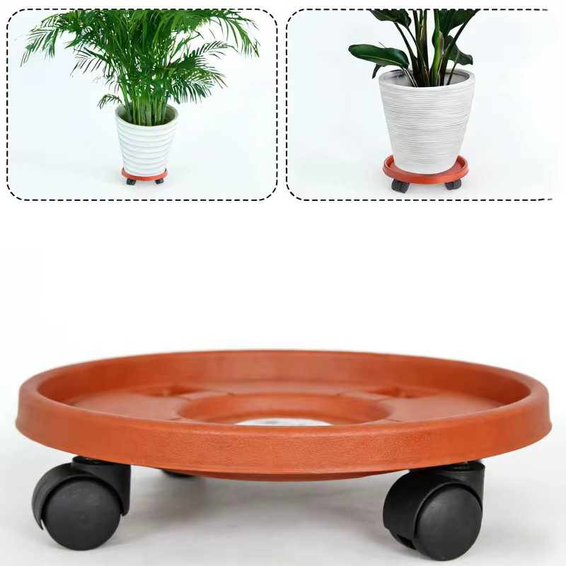 Plateau pour pot de fleurs avec roulettes universelles mobiles