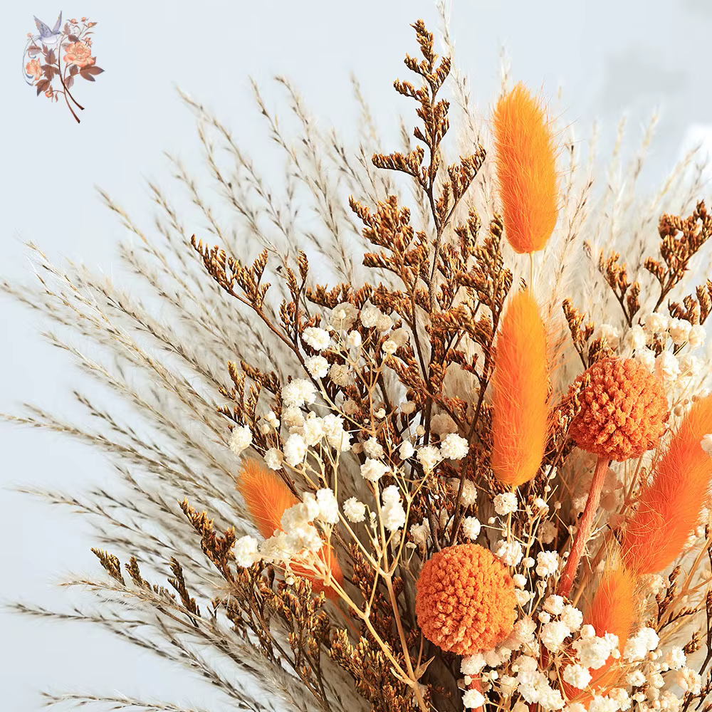 Bouquet de vraies fleurs séchées