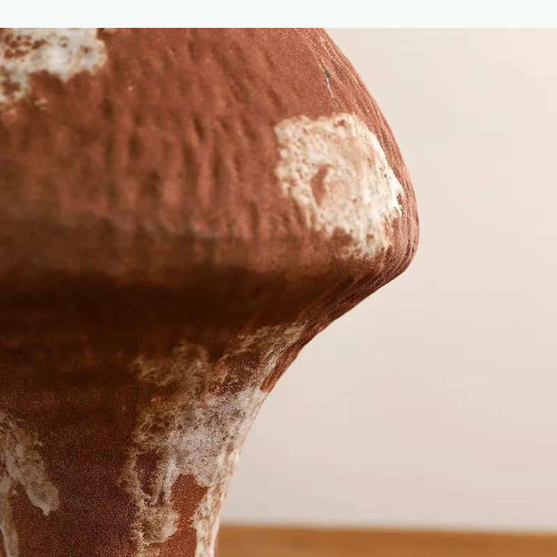 Vase en céramique vintage, fleurs artificielles, pot décoratif, décoration de bureau, œuvre d'art abstraite, vases floraux, décoration esthétique de la pièce