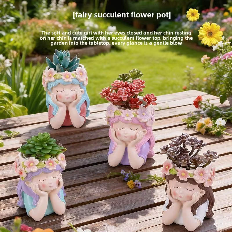 Joli pot de fleurs créatif en résine