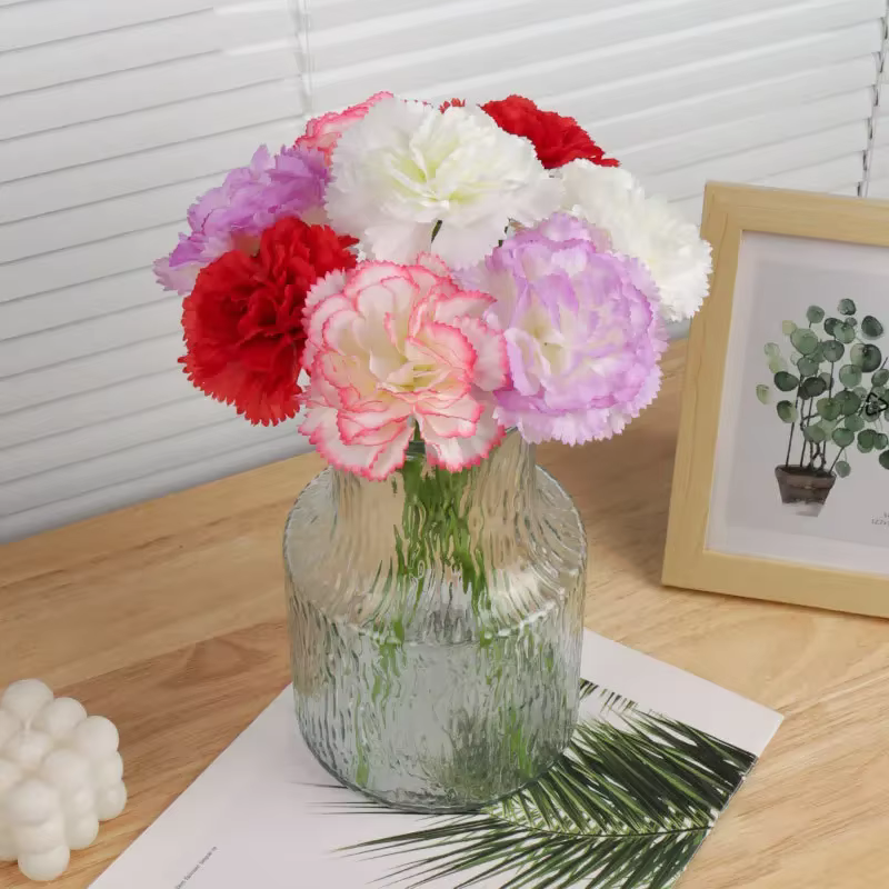 Bouquet d'œillets en soie